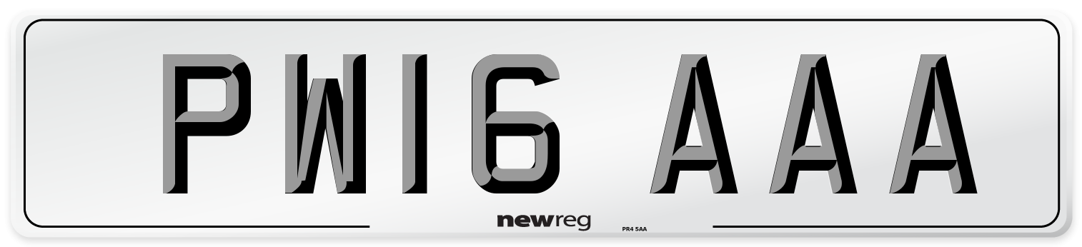 PW16 AAA Number Plate from New Reg